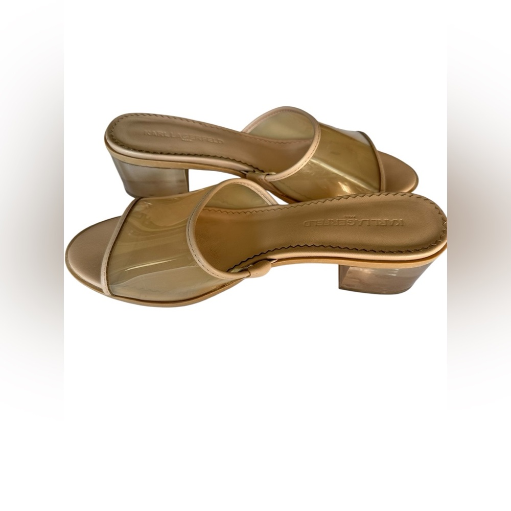 Karl Lagerfeld Paris Women’s Felda Clear Slip-on Slide Sandals
